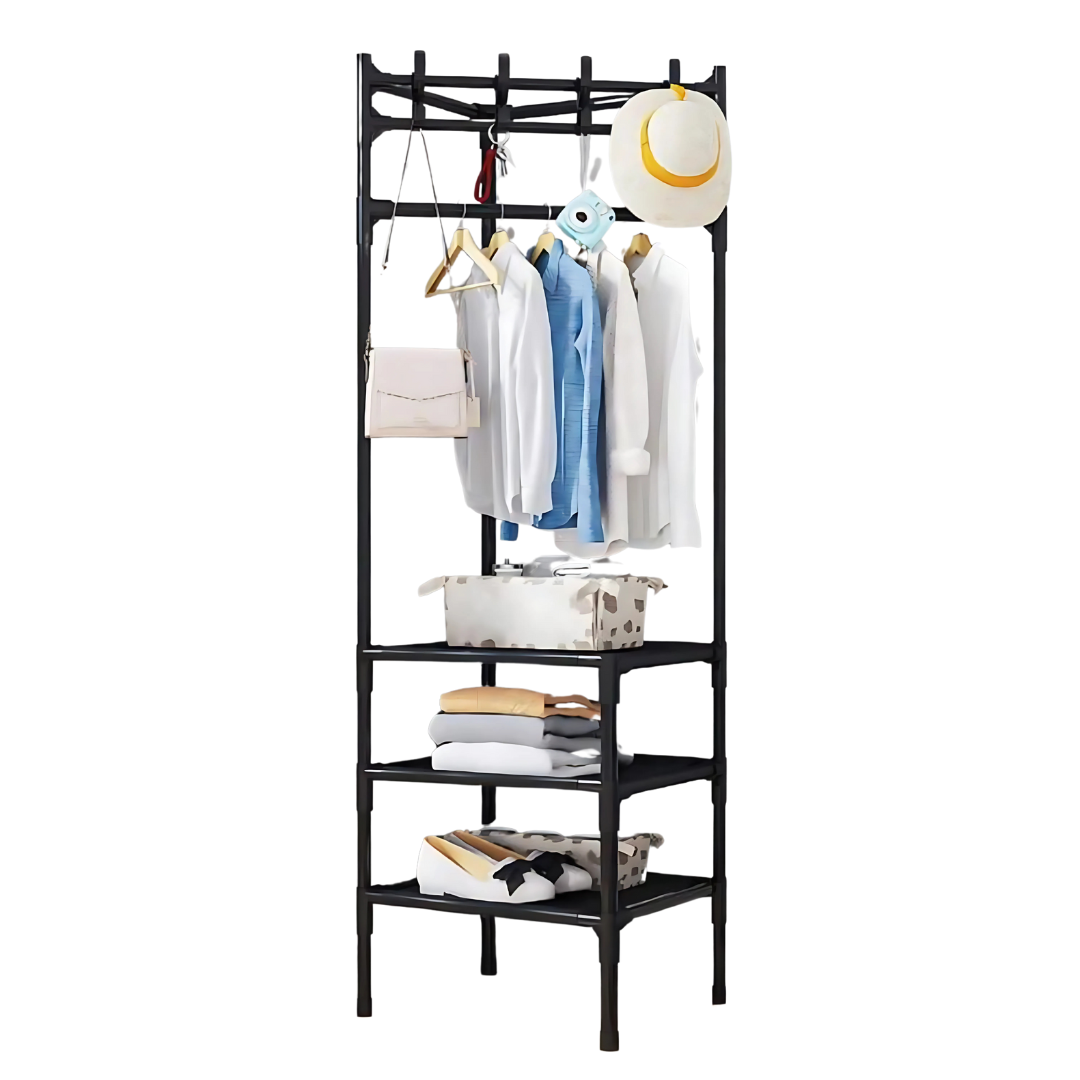 Estante Organizador Colgador de Ropa Esquinero con 3 Repisas 190x42x42cm