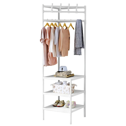 Estante Organizador Colgador de Ropa Esquinero con 3 Repisas 190x42x42cm