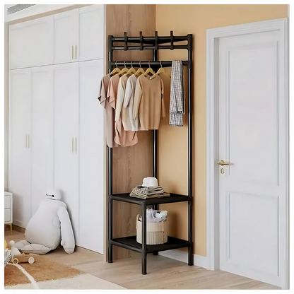 Estante Organizador Colgador de Ropa Esquinero con 3 Repisas 190x42x42cm