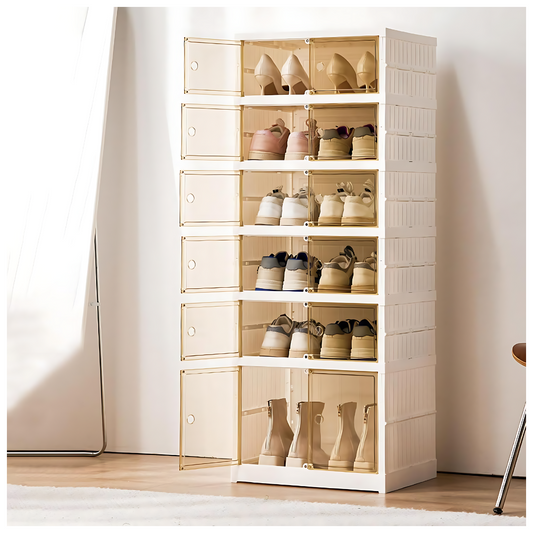 Organizador Zapatera De 6 niveles Para 12 Pares Plegable Acrílico