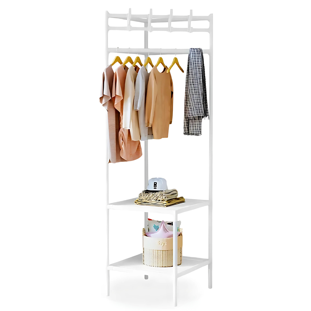 Estante Organizador Colgador de Ropa Esquinero con 2 Repisas 180x42x42cm